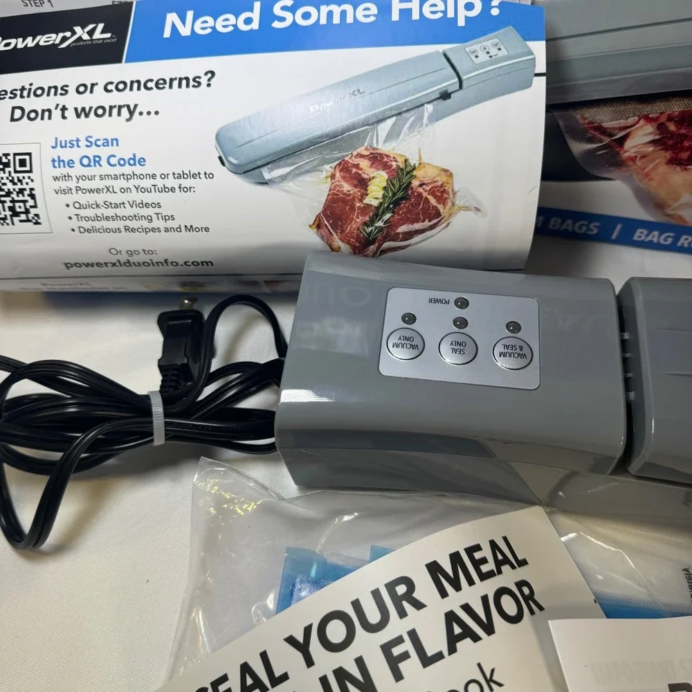 PowerXL Duo Nutrisealer Vacuum Sealer Set‎ Gray VS2 140W with Accessory Kit